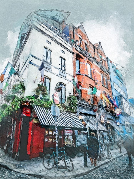 Picture of DUBLIN CITY WATERCOLOR ART IRELAND (16)