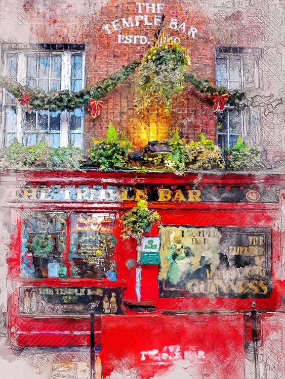 Picture of DUBLIN CITY WATERCOLOR ART IRELAND (20)