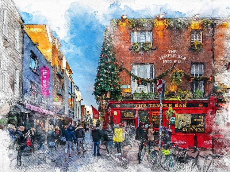 Picture of DUBLIN CITY WATERCOLOR ART IRELAND (21)