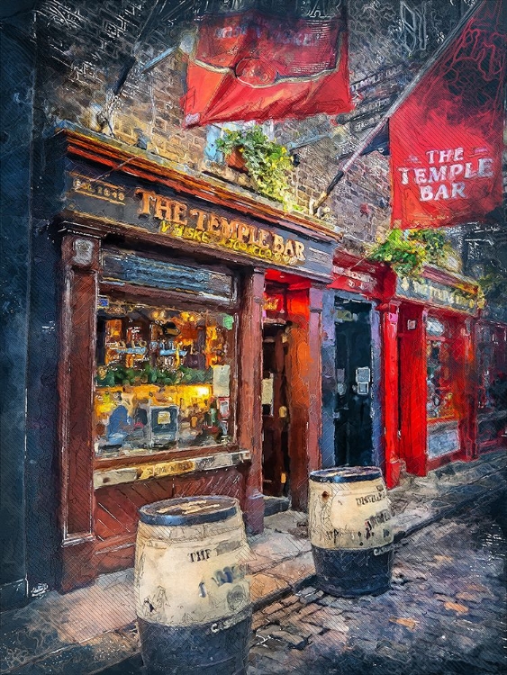 Picture of DUBLIN CITY WATERCOLOR ART IRELAND (23)