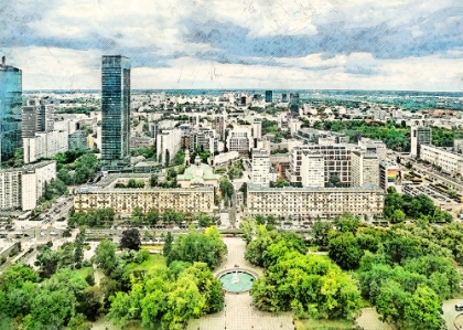 Picture of WARSAW CITY WATERCOLOR ART POLAND (7)