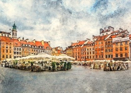 Picture of WARSAW CITY WATERCOLOR ART POLAND (26)