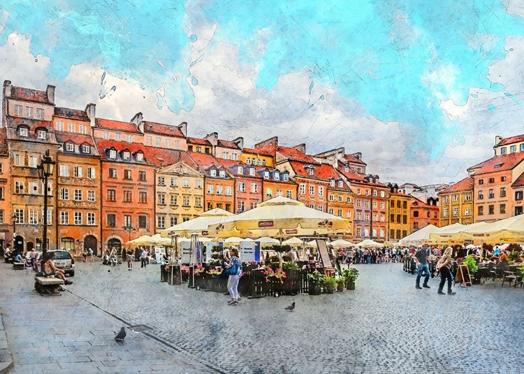 Picture of WARSAW CITY WATERCOLOR ART POLAND (29)