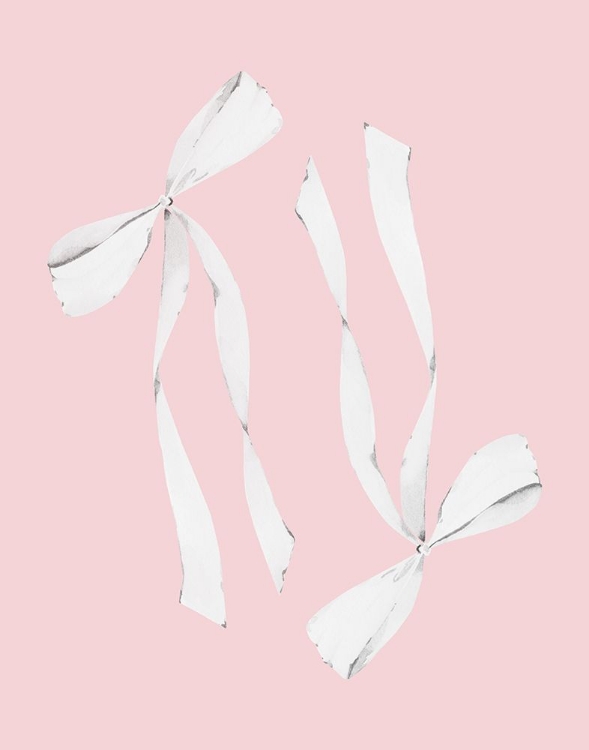 Picture of TWO WHITE BOWS ON PINK