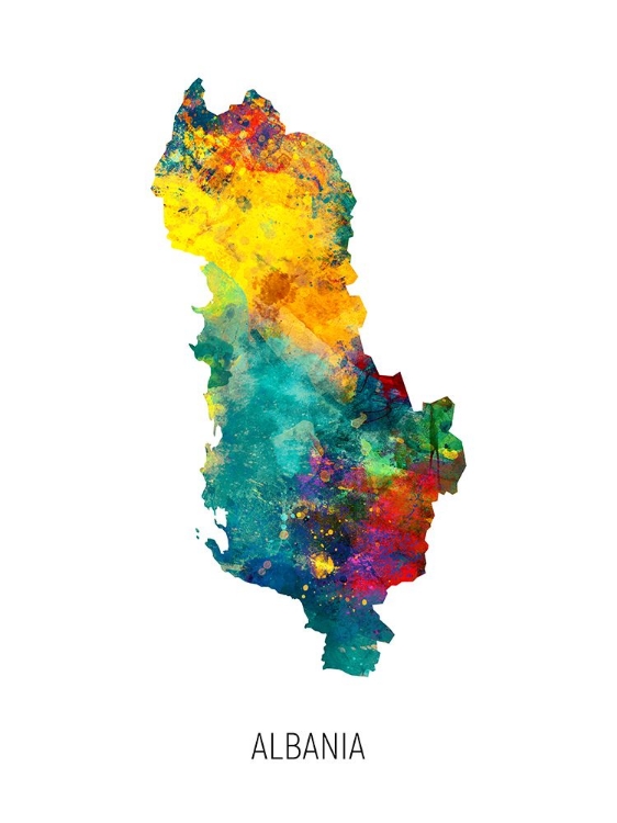 Picture of ALBANIA WATERCOLOR MAP