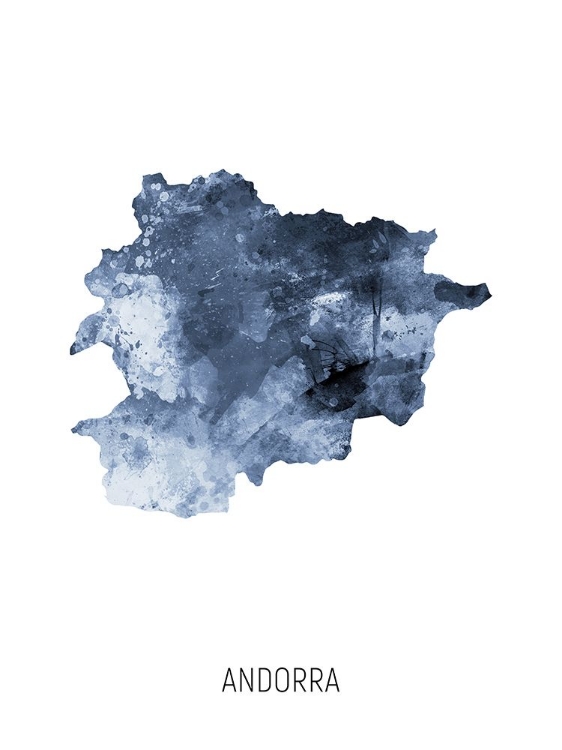 Picture of ANDORRA WATERCOLOR MAP