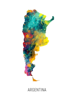 Picture of ARGENTINA WATERCOLOR MAP