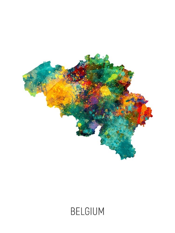 Picture of BELGIUM WATERCOLOR MAP