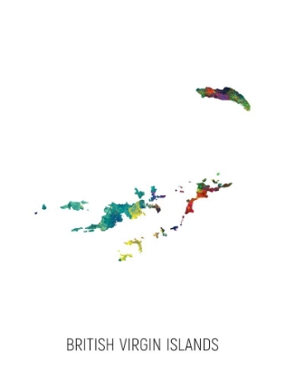 Picture of BRITISH VIRGIN ISLANDS WATERCOLOR MAP