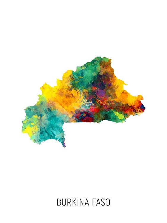 Picture of BURKINA FASO WATERCOLOR MAP