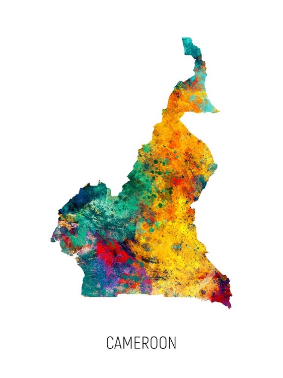 Picture of CAMEROON WATERCOLOR MAP