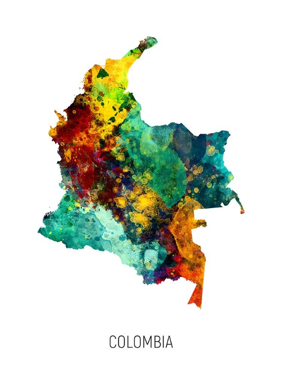 Picture of COLOMBIA WATERCOLOR MAP