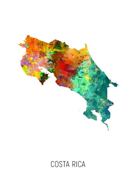 Picture of COSTA RICA WATERCOLOR MAP