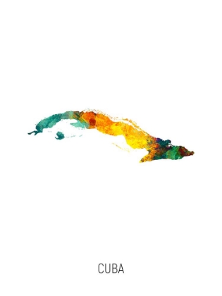 Picture of CUBA WATERCOLOR MAP
