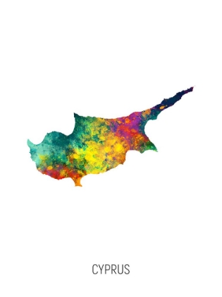 Picture of CYPRUS WATERCOLOR MAP