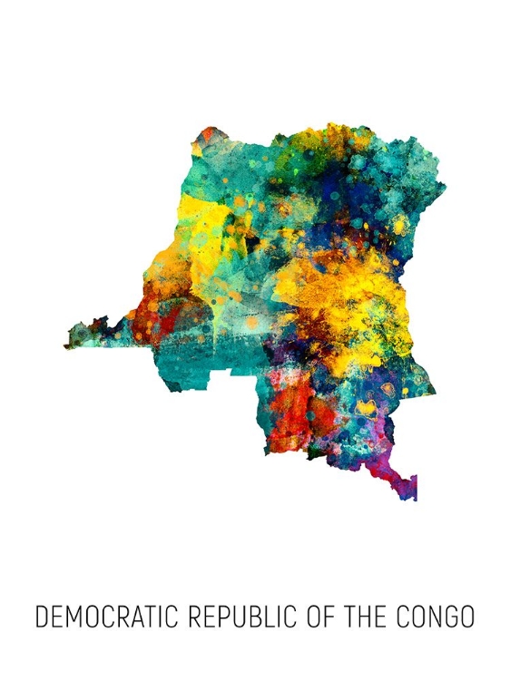 Picture of DEMOCRATIC REPUBLIC OF THE CONGO WATERCOLOR MAP