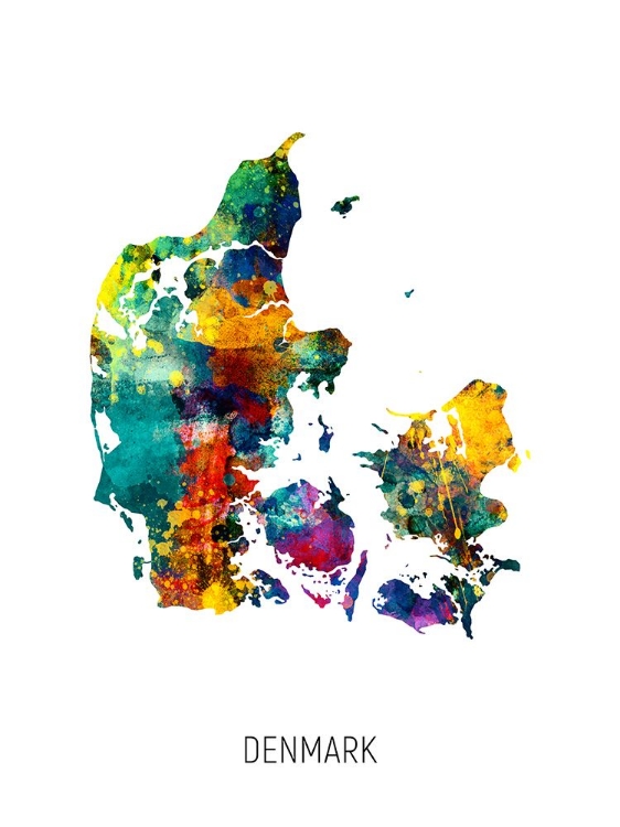 Picture of DENMARK WATERCOLOR MAP