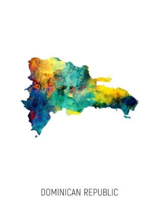 Picture of DOMINICAN REPUBLIC WATERCOLOR MAP