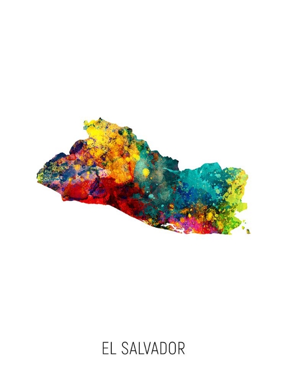 Picture of EL SALVADOR WATERCOLOR MAP