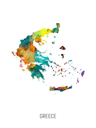 Picture of GREECE WATERCOLOR MAP
