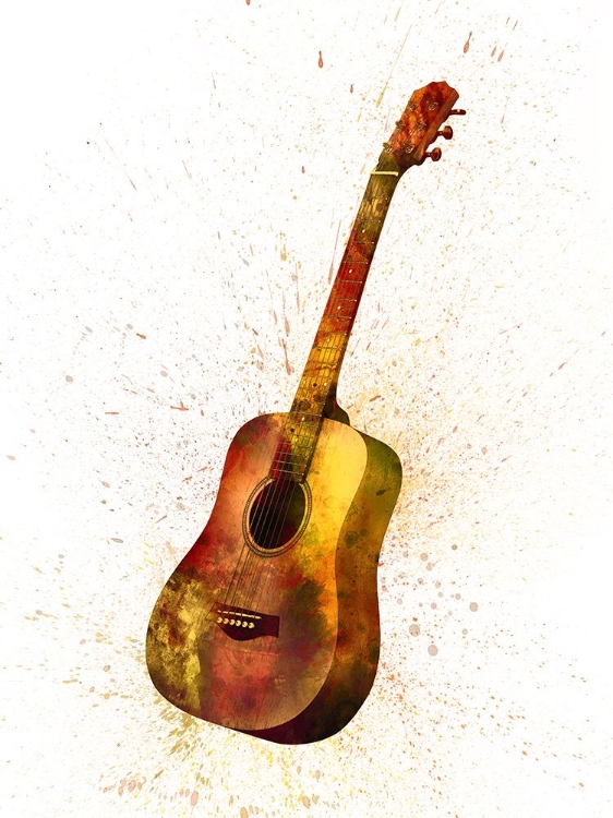 Picture of ACOUSTIC GUITAR ABSTRACT WATERCOLOR