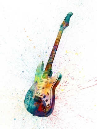 Picture of ELECTRIC GUITAR ABSTRACT WATERCOLOR