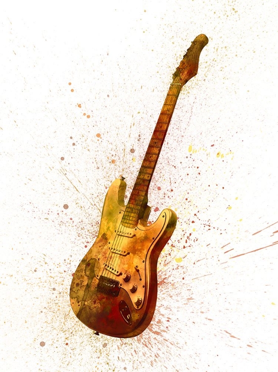 Picture of ELECTRIC GUITAR ABSTRACT WATERCOLOR