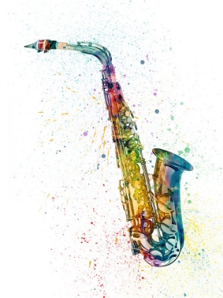 Picture of SAXOPHONE ABSTRACT WATERCOLOR