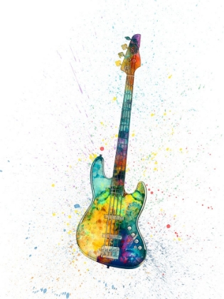 Picture of ELECTRIC BASS GUITAR ABSTRACT WATERCOLOR