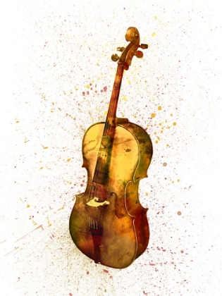 Picture of AN ABSTRACT WATERCOLOR PRINT OF A CELLO