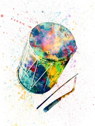 Picture of DHOL DRUM ABSTRACT WATERCOLOR