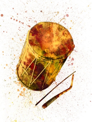 Picture of DHOL DRUM ABSTRACT WATERCOLOR