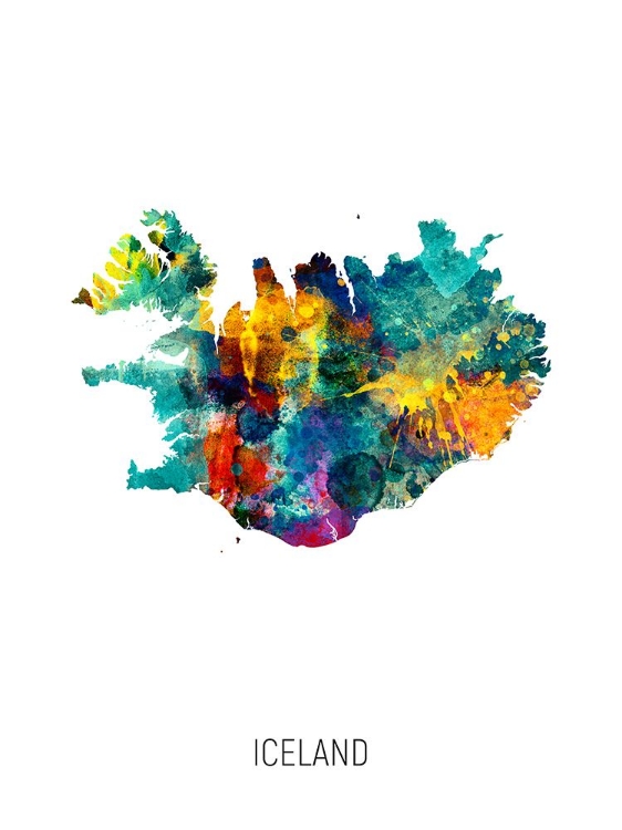 Picture of ICELAND WATERCOLOR MAP