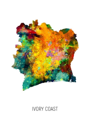 Picture of IVORY COAST WATERCOLOR MAP