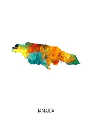 Picture of JAMAICA WATERCOLOR MAP