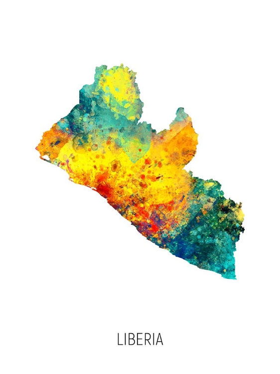 Picture of LIBERIA WATERCOLOR MAP