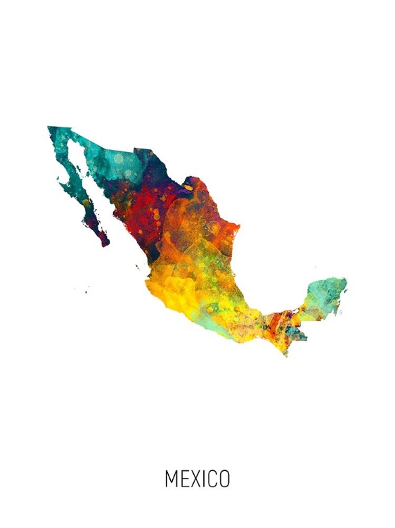 Picture of MEXICO WATERCOLOR MAP