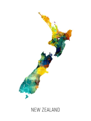 Picture of NEW ZEALAND WATERCOLOR MAP