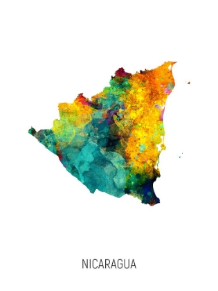 Picture of NICARAGUA WATERCOLOR MAP