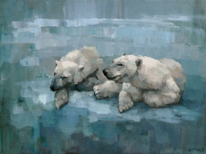 Picture of TWO POLAR BEARS RELAXING