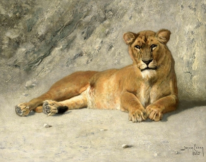 Picture of LIONESS RESTING, 1885