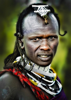 Picture of MAASAI MARA WARRIOR. TANZANIA. EAST AFRICA AC NORA DE ANGELLI  WWW.NORAPHOTOS.COM