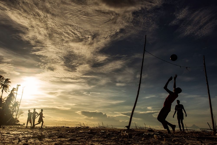 Picture of CHILDREN PLAYING FOOTBALL IN ZANZIBAR.