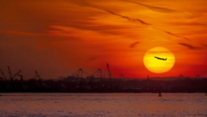 Picture of SUNSET: NEW YORK HARBOR