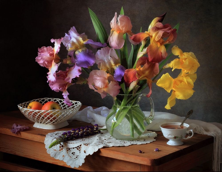 Picture of STILL LIFE WITH IRISES AND APPLES