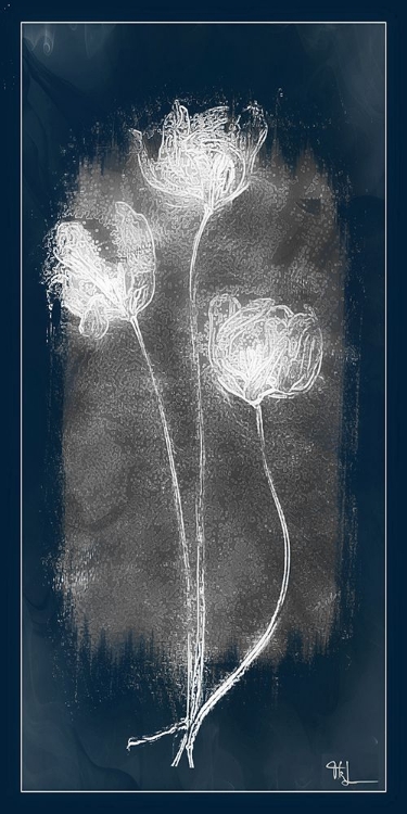 Picture of THREE FLOWERS INDIGO SERIES