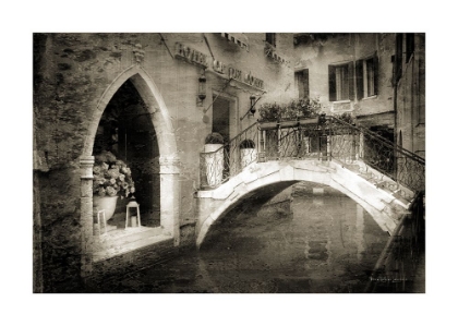 Picture of VENETIAN BRIDGE AND FLOWERS I PLATINUM