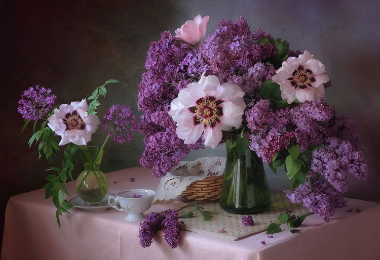 Picture of STILL LIFE WITH LILAC AND PEONIES