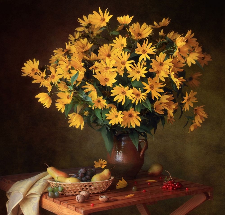 Picture of STILL LIFE WITH AUTUMN FLOWERS