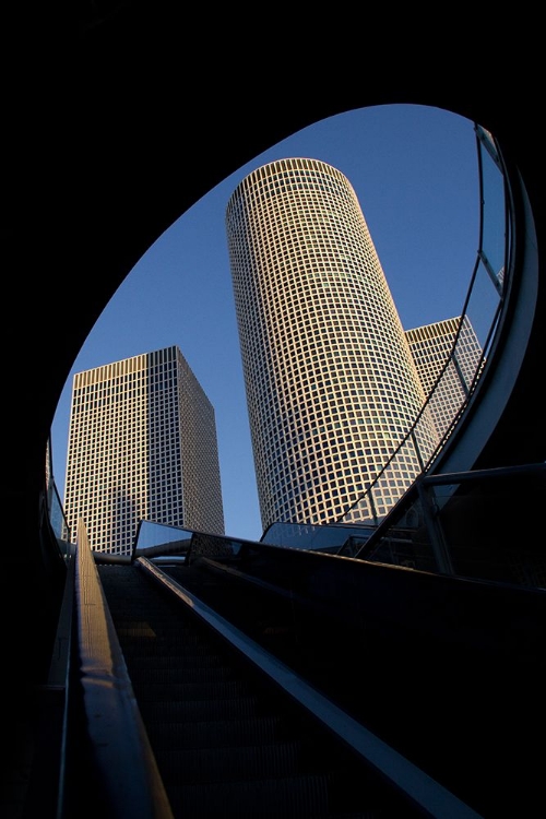 Picture of FRAGMENT OF MODERN BUILDINGS THROUGH SKYWALK BRIDGE